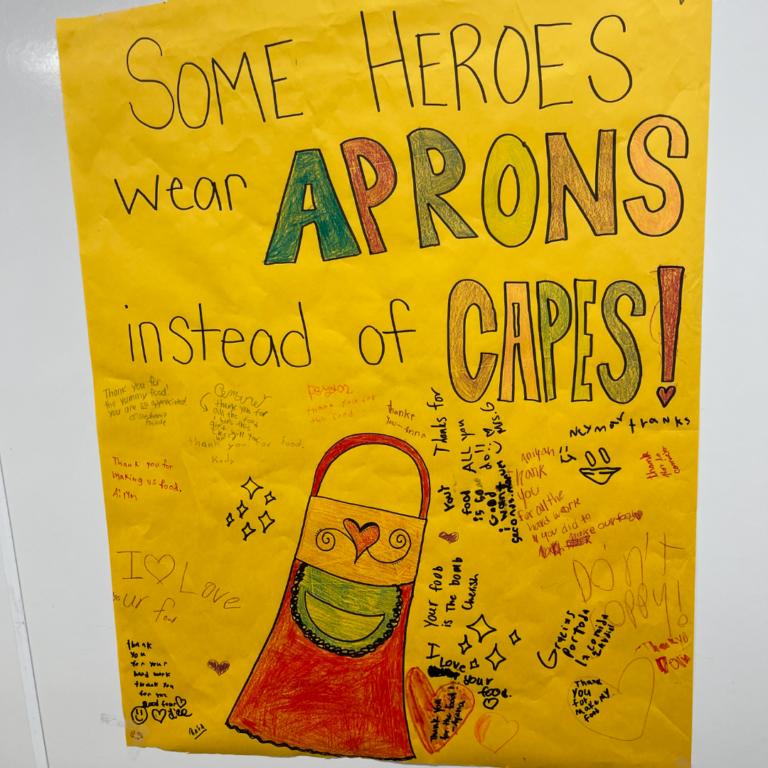 School Lunch Hero Day poster - heroes wear aprons