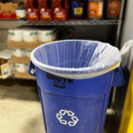 blue plastic container for plastic recycling