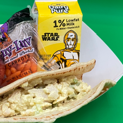 Chicken salad flatbread summer meal